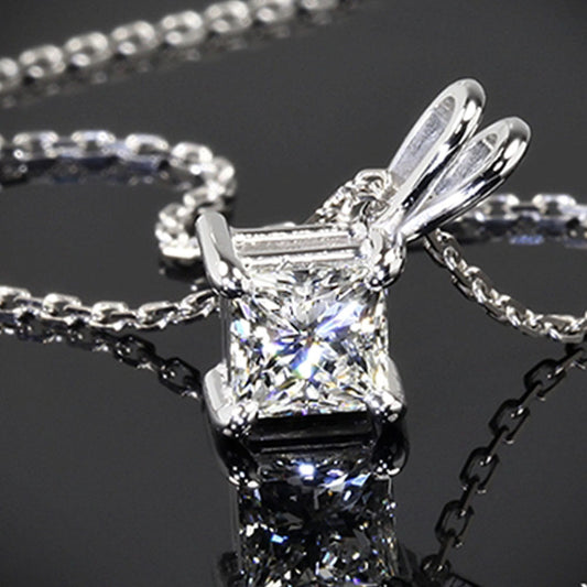 2 CT Princess Cut Diamond Charm Pendant For Women, Christmas Gifts