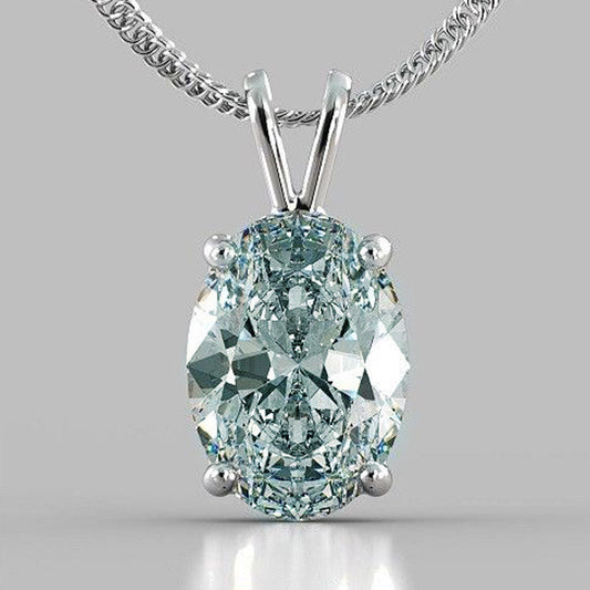 4 CT Oval Cut Diamond Charm Pendant For Women, Anniversary Gifts, Christmas Gifts, Anniversary Gifts, Wedding Pendant