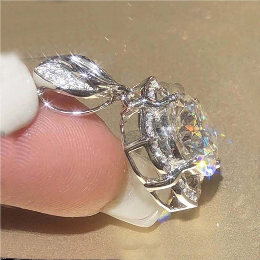 2 CT Round Cut Diamond Charm Pendant For Women, Christmas Gifts, Anniversary Gifts