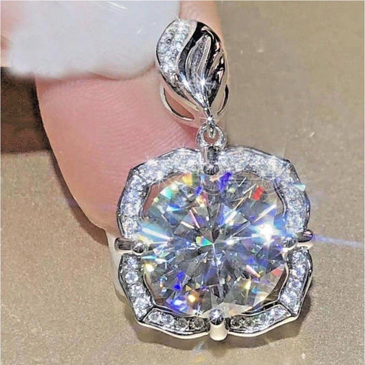 2 CT Round Cut Diamond Charm Pendant For Women, Christmas Gifts, Anniversary Gifts