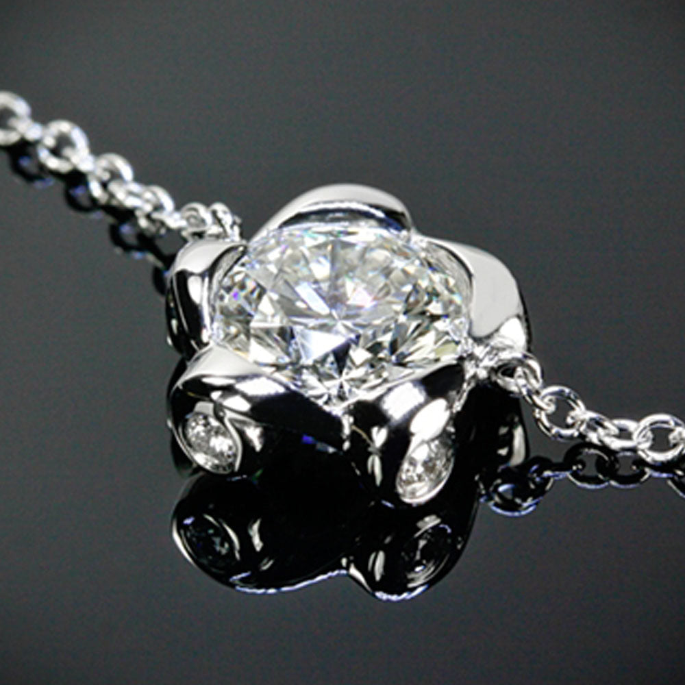 1.5 CT Round Cut Diamond Charm Pendant For Women, Wedding Pendant, Christmas Gifts, Solitaire Pendant