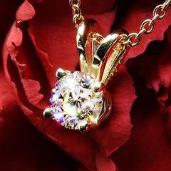 2.5 CT Round Cut Diamond Charm Pendant For Women, Wedding Pendant, Solitaire Pendant, Christmas Gifts