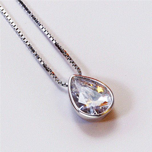 2 CT Pear Cut Diamond Charm Pendant For Women, Bezel Pendant, Christmas Gifts, Anniversary Gifts