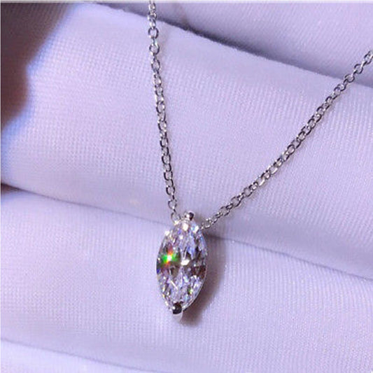 1.5 CT Marquise Cut Diamond Charm Pendant For Women, Wedding Pendant, Christmas Gifts