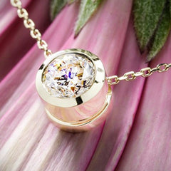 2 CT Round Cut Diamond Charm Pendant For Women, Wedding Pendant, Bezel Set Pendant