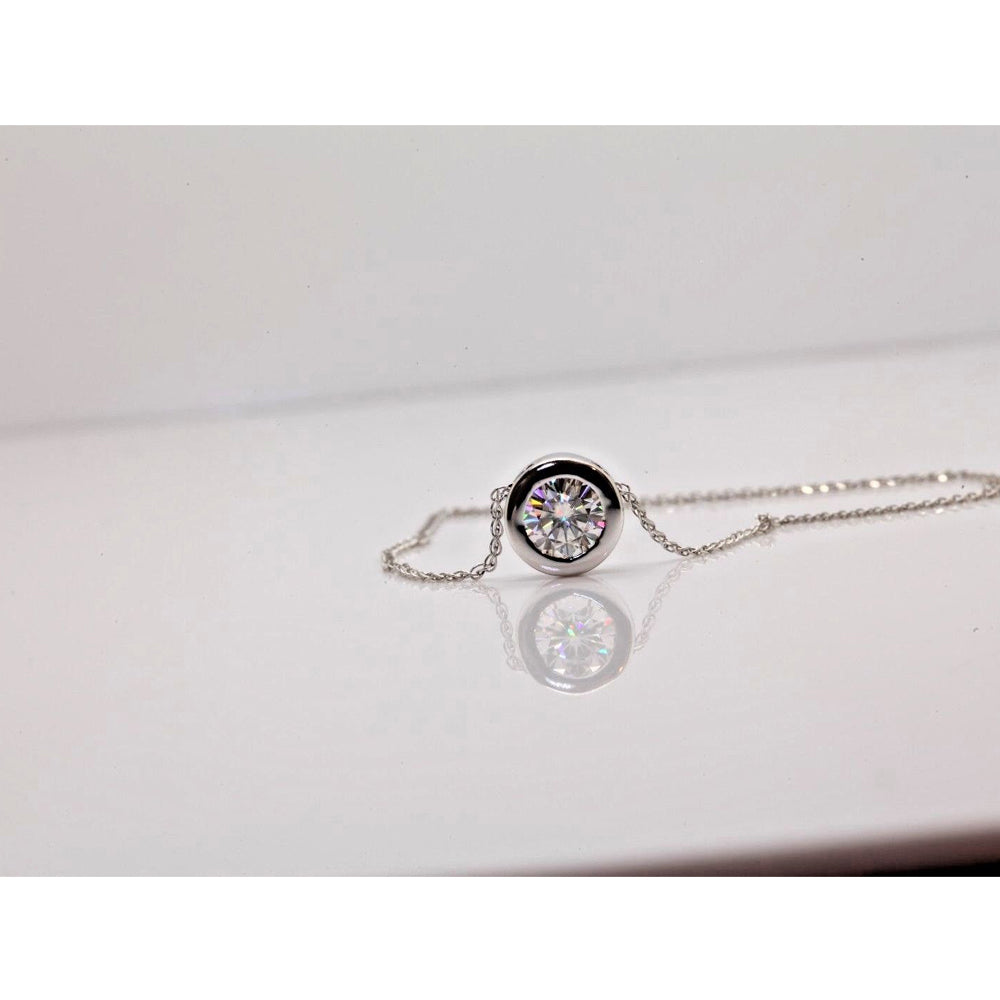 1.5 CT Round Cut Diamond Charm Pendant For Women, Wedding Pendant, Christmas Gifts