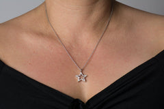 1.2 TCW Round Cut Diamond Charm Pendant For Women, Wedding Pendant, Christmas Gifts, Star Pendant