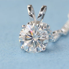2 CT Round Cut Diamond Charm Pendant For Women, Wedding Pendant, Christmas Gifts