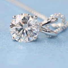 2 CT Round Cut Diamond Charm Pendant For Women, Wedding Pendant, Christmas Gifts