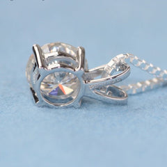 2 CT Round Cut Diamond Charm Pendant For Women, Wedding Pendant, Christmas Gifts