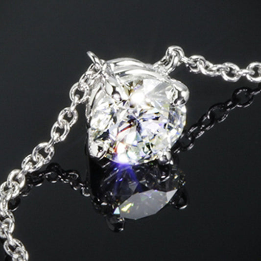 2 CT Round Cut Diamond Charm Pendant For Women, Wedding Pendant, Christmas Gifts
