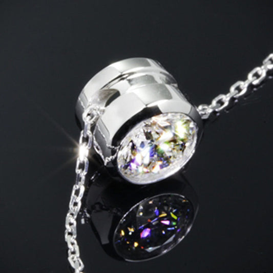 2 CT Round Cut Diamond Bezel Charm Pendant For Women, Wedding Pendant, Christmas Gifts