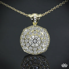 0.80 TCW Round Cut Diamond Charm Pendant For Women, Yellow Gold Pendant, Wedding Pendant, Christmas Gifts