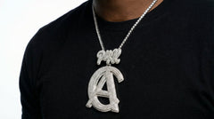 "Hip Hop Luxury Pendant – Moissanite Diamond “A One” Initial with Crown by Alposh"