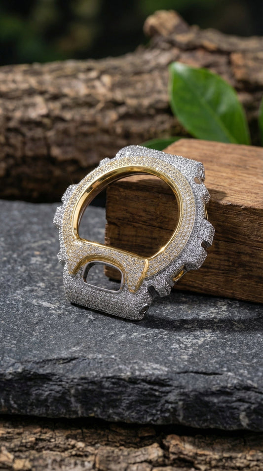 Luxury G-Shock Bezel with Genuine Natural Diamonds