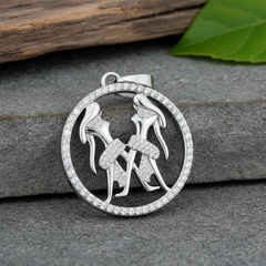 Gemini Medallion – Astrological Grace in VVS Moissanite