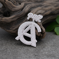 "Hip Hop Luxury Pendant – Moissanite Diamond “A One” Initial with Crown by Alposh"