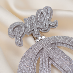 Hip Hop Luxury Pendant –Lab-grown Diamond “A One” Initial with Crown by Alposh